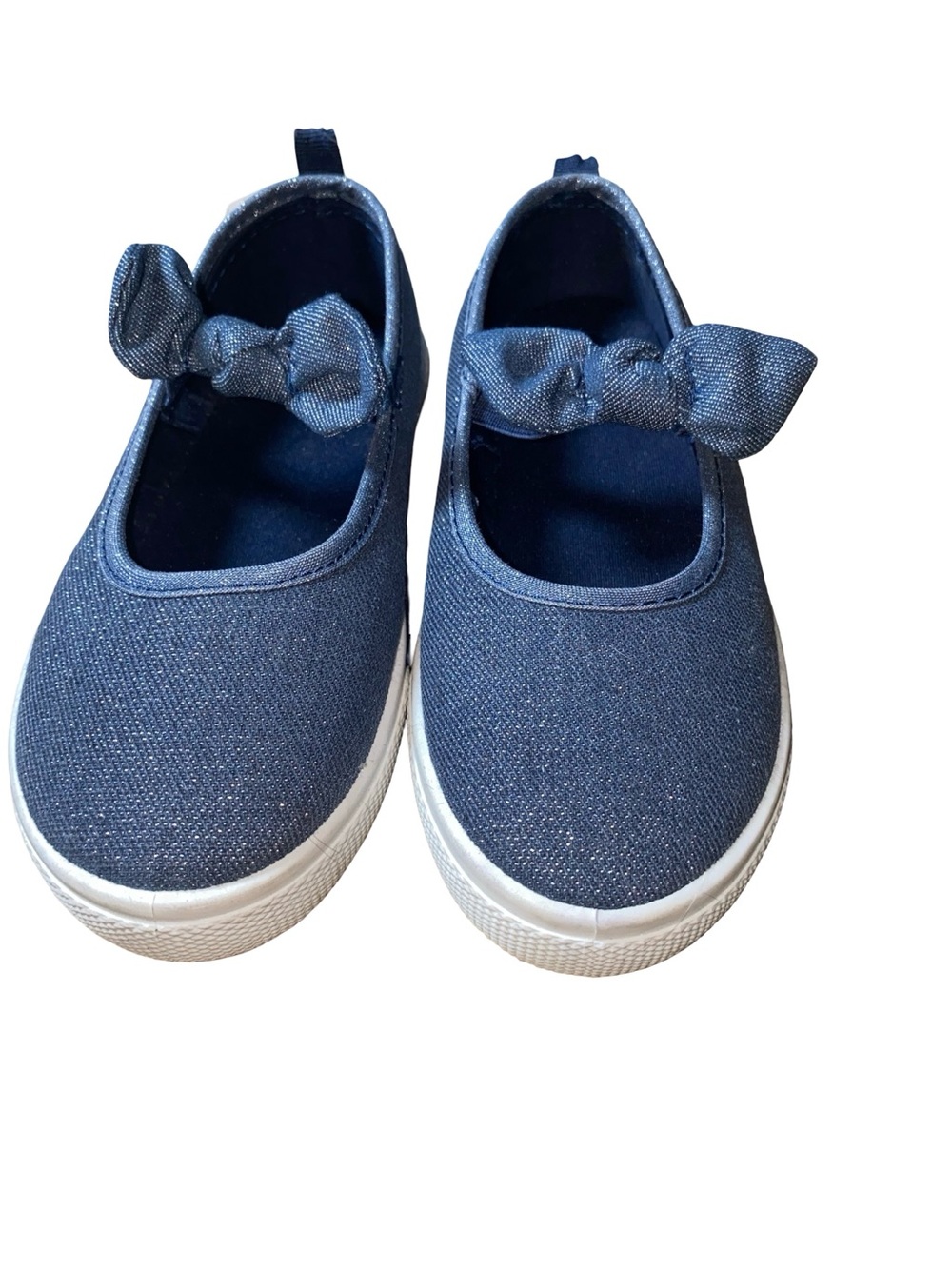NWT Carter’s Capri Girls Navy Metallic Shimmer Bow Slip-On Sneakers Size 12